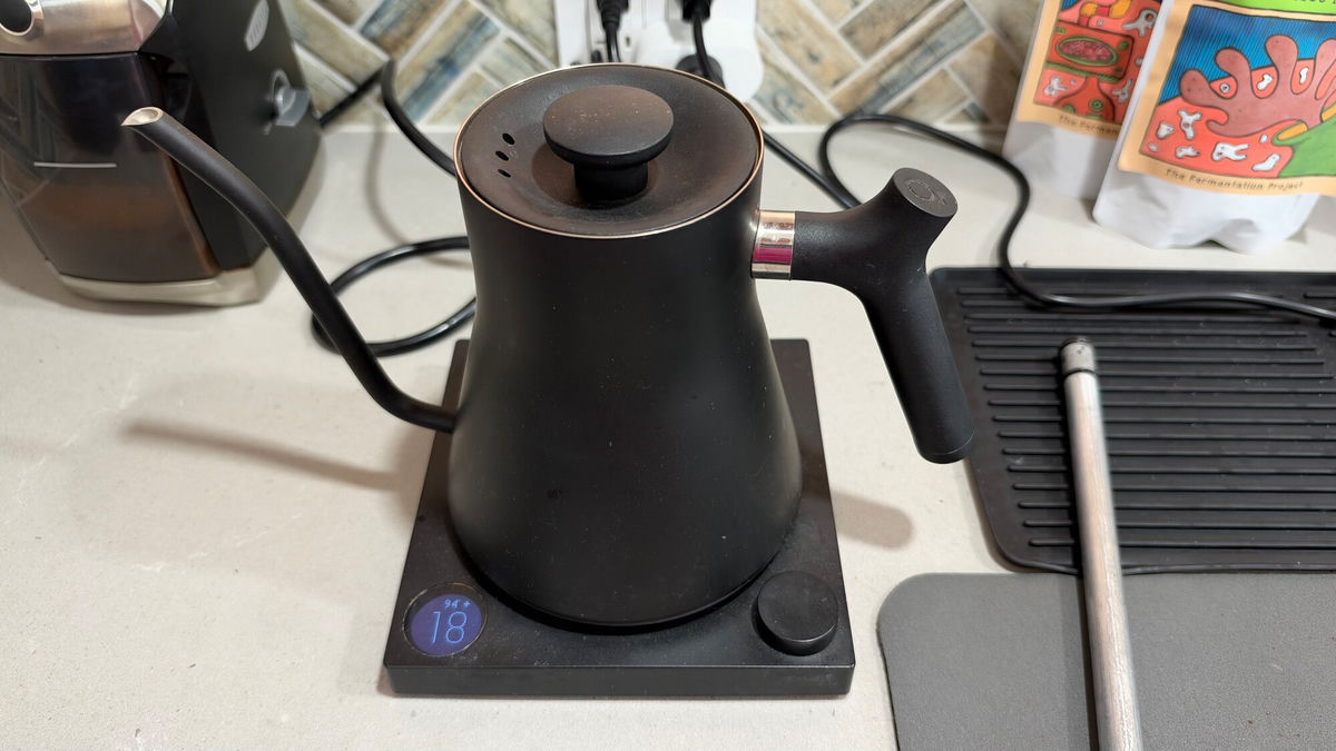 Fellow Stagg EKG+ Kettle sitting on my countertop